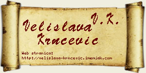 Velislava Krnčević vizit kartica
